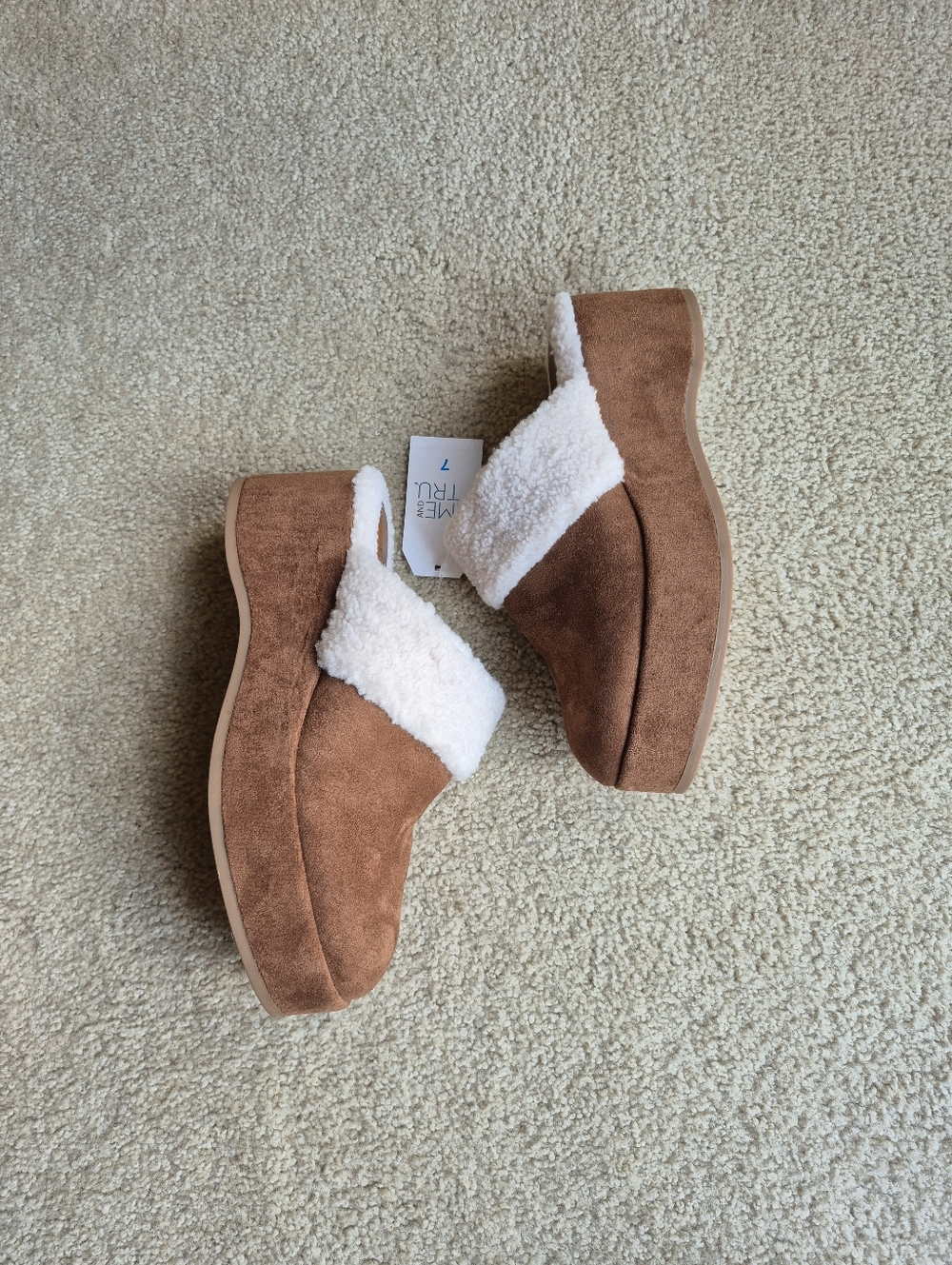NWT Time And Tru Brown Wedge Clog Womens Size 10
